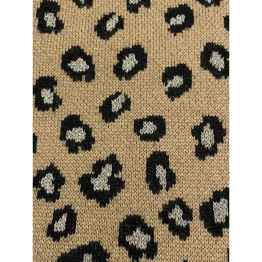 Girls 3T Gymboree RIGHT MEOW cheetah sweater DRESS black brown Metallic Gold